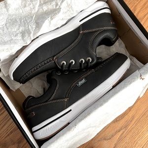 GH Bass Mens Boat Shoes "Aiden" Black Moc Toe Lace-Up Oxford Casual Size 8